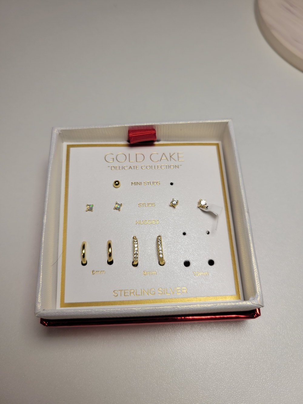 Gold Cake Delicate Collection Gold and Crystal Earring Set